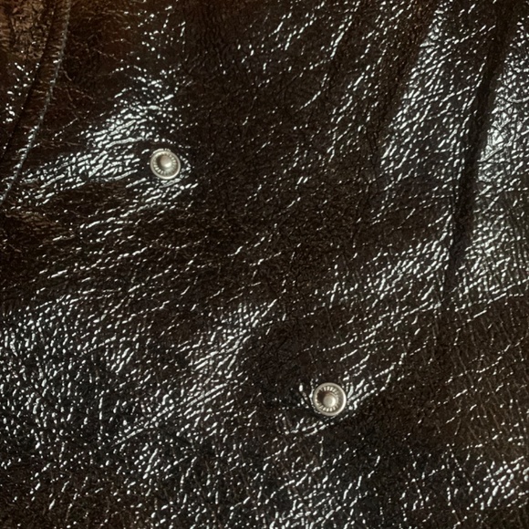 Oversized Faux Leather with Shearling Aviator Jacket Size XS - Picture 4 of 10